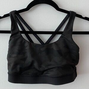 Lululemon Energy Bra Black Camo Size 4